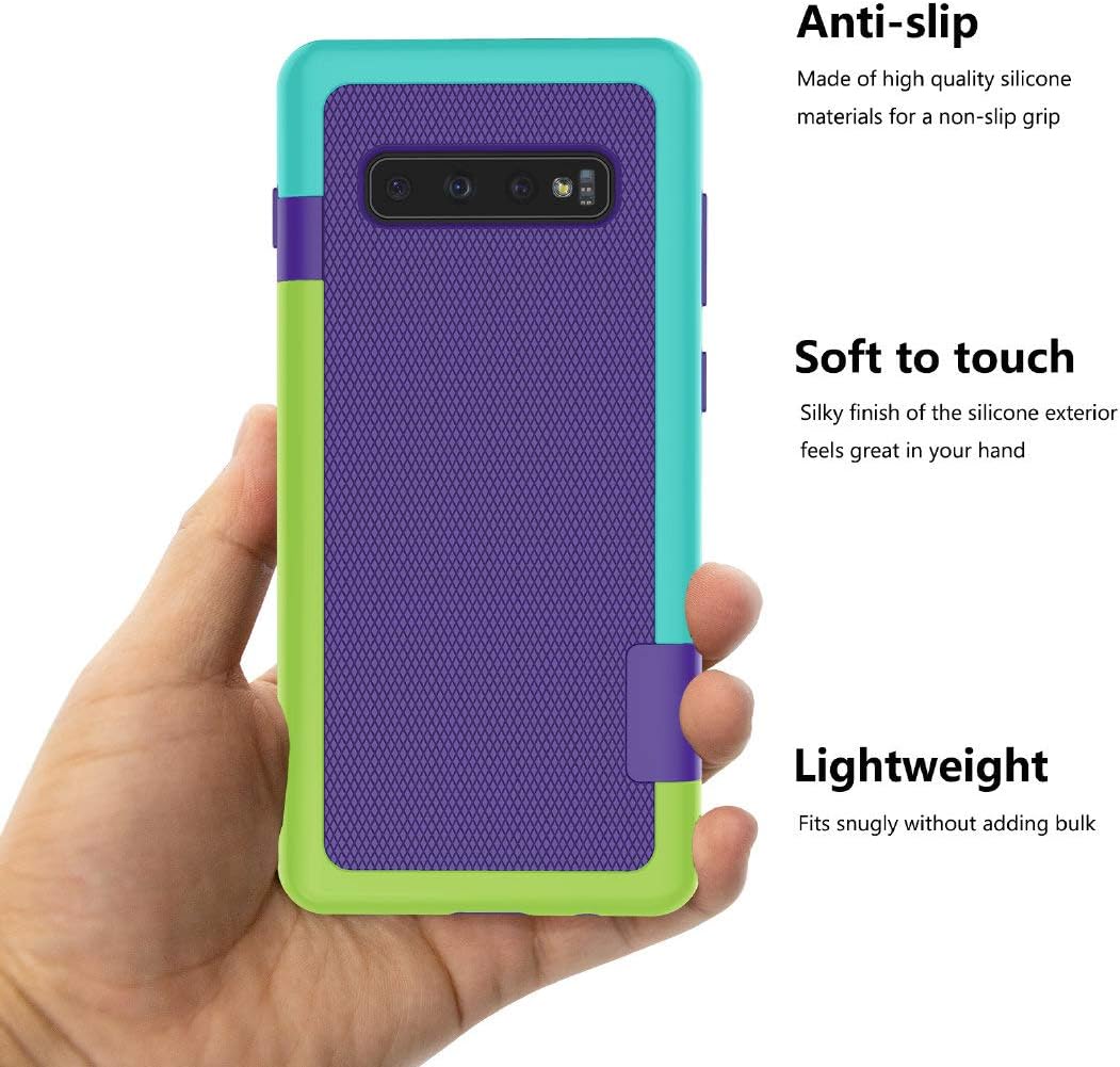 Jeylly Funda para Galaxy S10 Plus, para Galaxy S10 Plus Linda, ultra delgada de 3 colores híbrida de impacto de cuerpo completo, resistente,