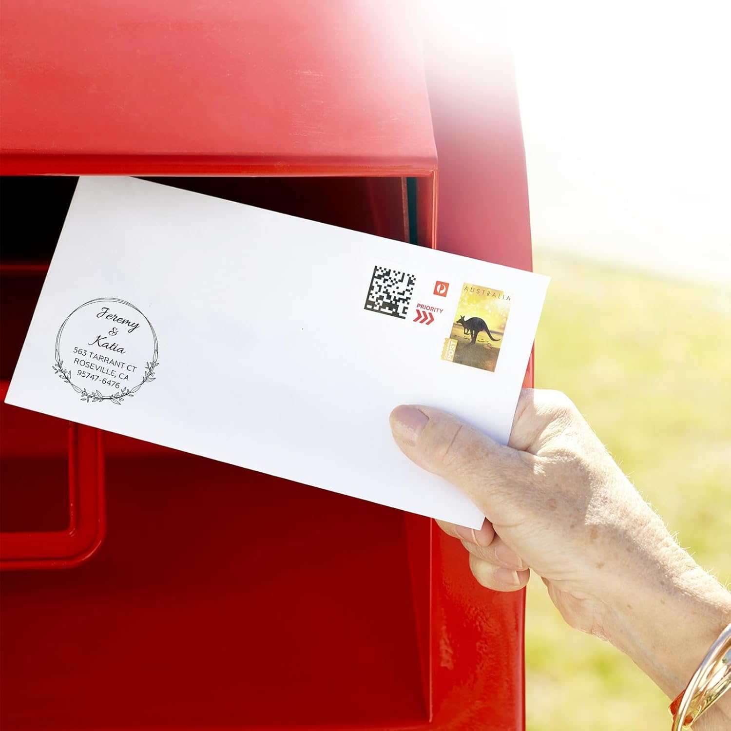 Sello personalizado con autoentintado de dirección de retorno, sello personalizado con logotipo de texto  Sello de logotipo de negocios  Sello de