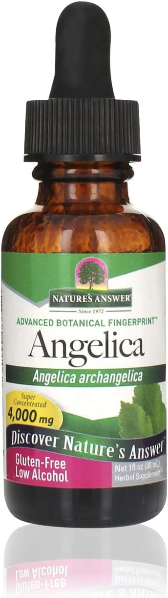 Nature’s Answer Raíz de angélica con alcohol orgánico 4000mg 1oz  Apoyo de mesopausia  Equilibrio hormonal femenino  Apoyo de fertilidad  Cuenta