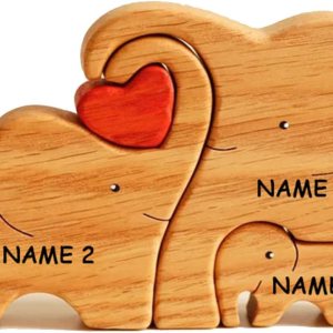 Rompecabezas de madera de elefante personalizable, pieza decorativa de roble para decoración del hogar y miembro reflexivo, 3 Rompecabezas de madera de elefante personalizable, pieza decorativa de roble para decoración del hogar y miembro reflexivo, 3