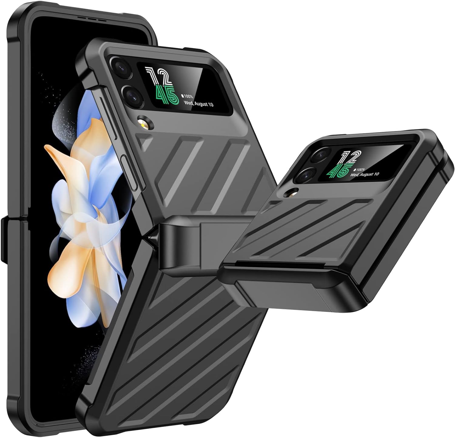 Vizvera Funda para Samsung Galaxy Z Flip 4 con protección de bisagra, funda Flip z 4 – Funda de silicona todo incluido a prueba de golpes para