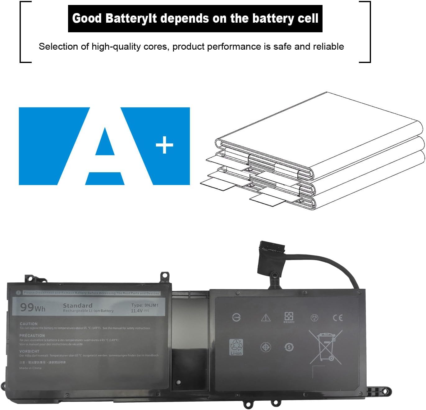 Batería 99WH 9NJM1 para Dell Alienware 15 R3 R4 17 R4 R5 P31E P69F P31E001 P31E002 P69F001 P69F002 ALW17C-D1738 D1748 D1755 46 D46 48 D2738 D2748