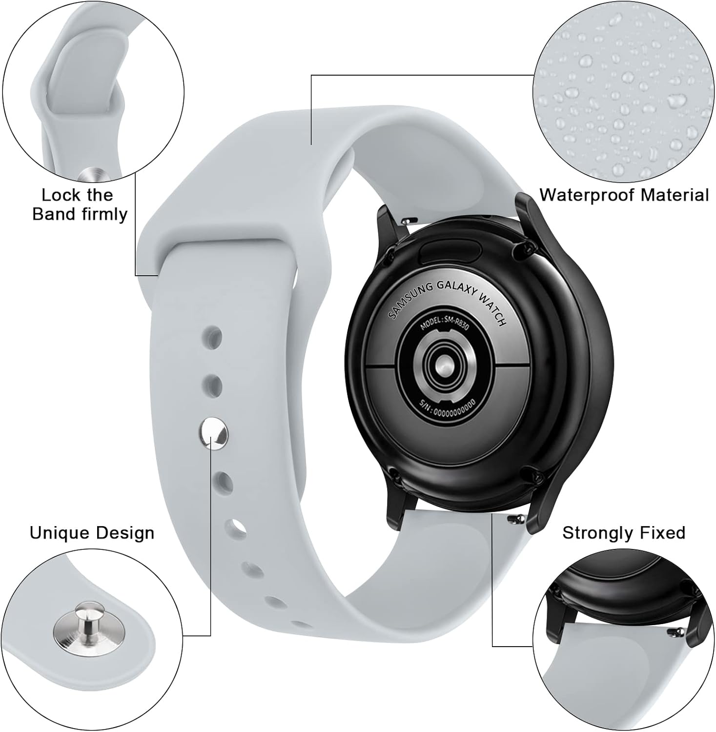 Correas compatibles con Samsung Galaxy Watch 5 Band 1.575 in 1.732 in, Galaxy Watch 5 Pro Band 1.772 in 0.787 in correa deportiva de repuesto de
