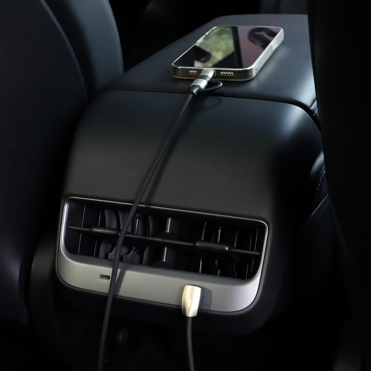 Hub USB Tesla para consola central modelo Y Modelo 3 2021-2023 + cable de carga 2 en 1, compatible con carga rápida USB-C, accesorios Tesla Model 3Y