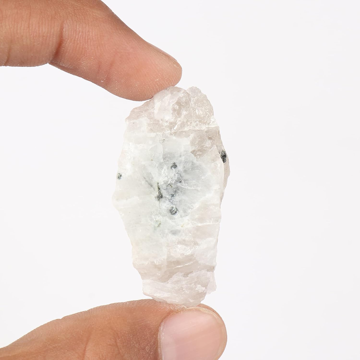 GEMHUB Calcita de arco iris blanco natural sin cortar de 89.65 quilates, piedra curativa de critsal, piedra de chakra curativa para múltiples usos