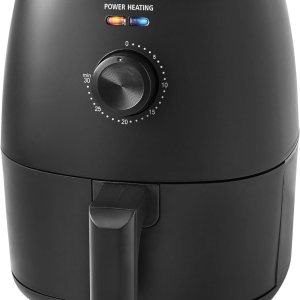 Freidora de aire compacta de 2.2 cuartos de galón, antiadherente, cesta apta para lavavajillas, 1150 W, color negro Freidora de aire compacta de 2.2 cuartos de galón, antiadherente, cesta apta para lavavajillas, 1150 W, color negro