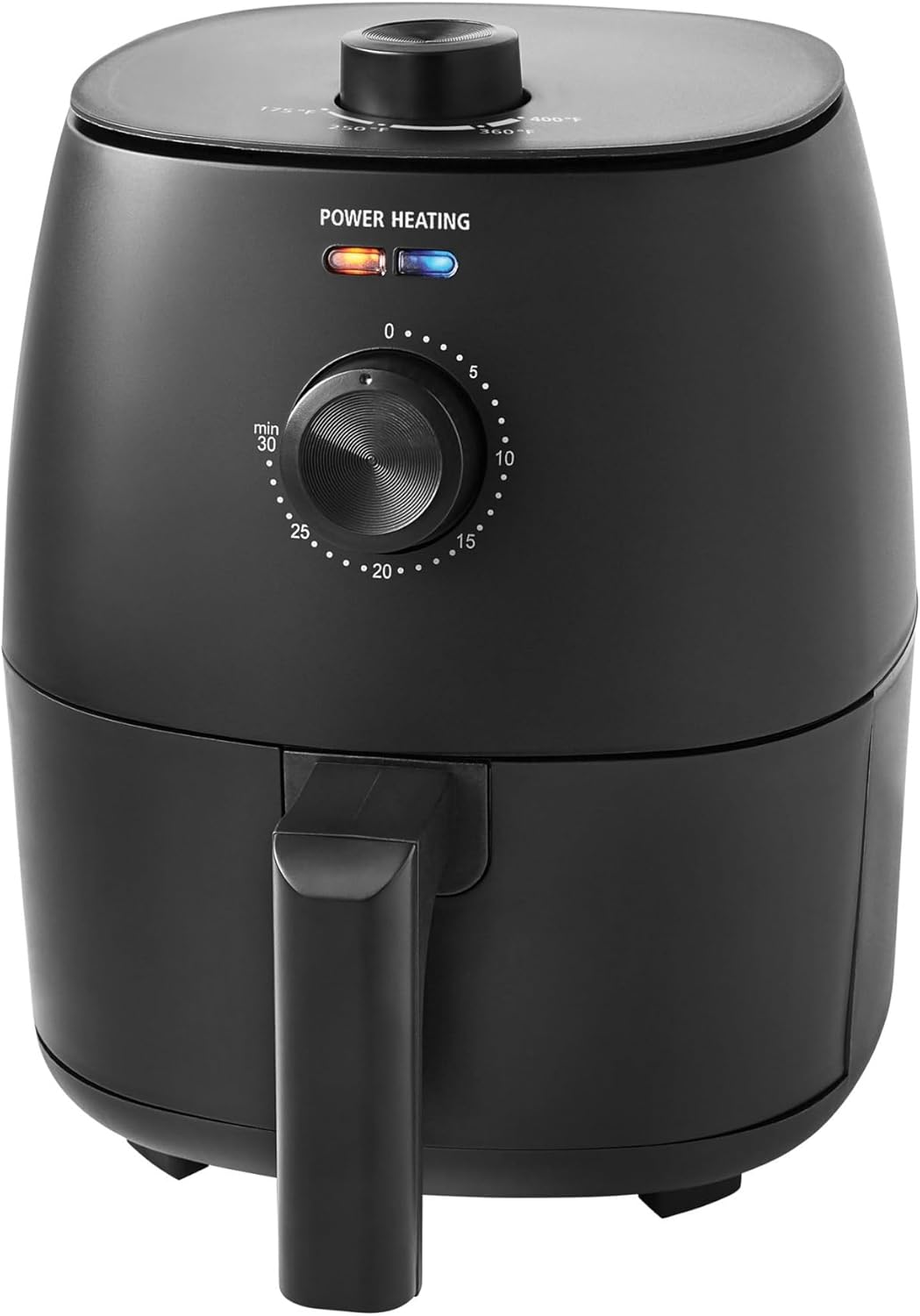 Freidora de aire compacta de 2.2 cuartos de galón, antiadherente, cesta apta para lavavajillas, 1150 W, color negro