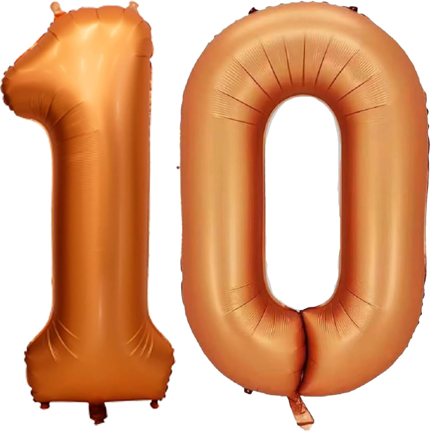 Globo de Mylar de aluminio naranja de 40 pulgadas con el número 10  Decoraciones de cumpleaños 10 para niñas y niños  Globo de cumpleaños 10 para