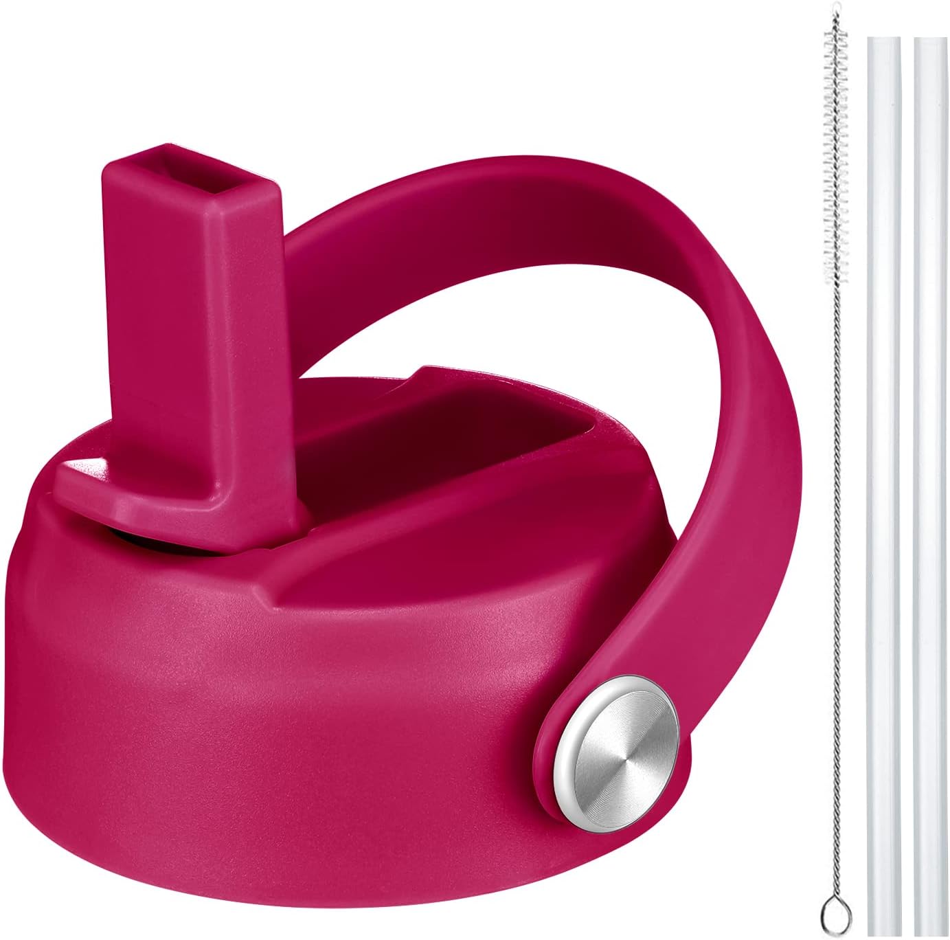 CHEETAH Tapa de popote de repuesto para Hydroflask de boca ancha de 12, 16, 18, 20, 32, 40, 64 onzas, con popotes, cepillo, compatible con otras