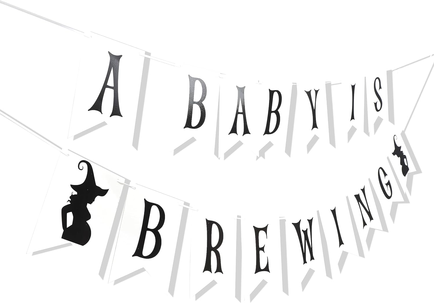 Pancarta sorpresa de fiesta con texto en inglés “A Baby is Brewing”, revelación de género para decoración de Halloween, baby shower, revelación de