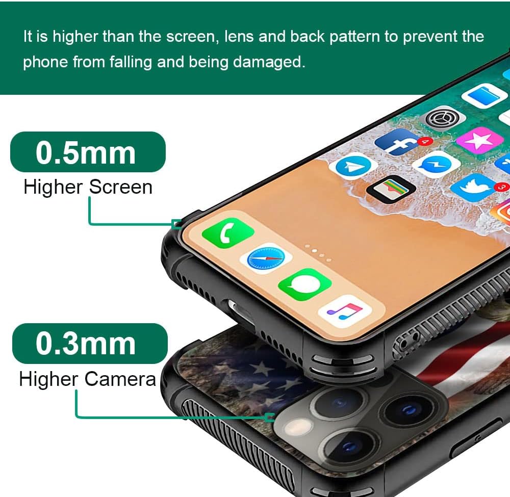 Funda compatible con iPhone 13 Pro Max, funda protectora de camuflaje con bandera estadounidense Bow Hunter para iPhone 13 Pro Max, funda protectora