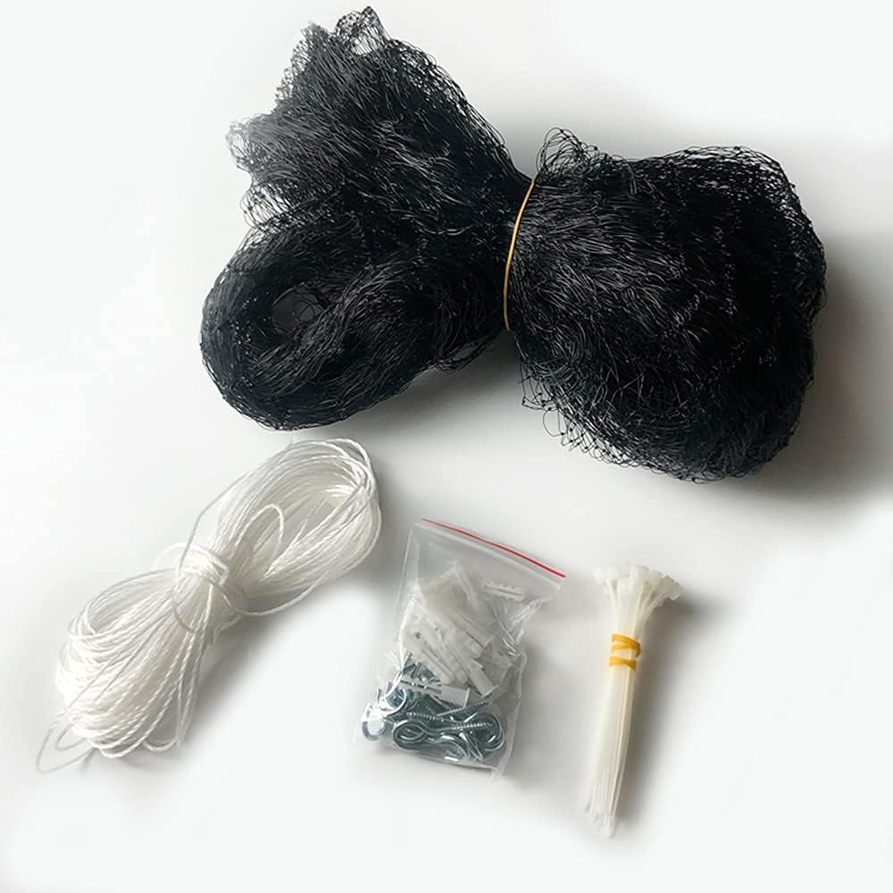 YOKMO Red de riel de balcón para gatos, red anticaídas para mascotas, balcón para mascotas, malla para cercas para perros, malla de nailon negro