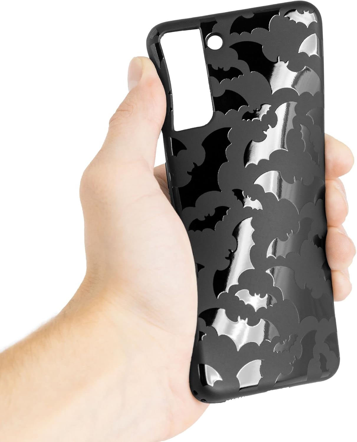 Cavka Funda de teléfono negra mate compatible con Samsung Galaxy S21 FE 5G 2022  Funda protectora de goma de silicona linda y espeluznante con clase