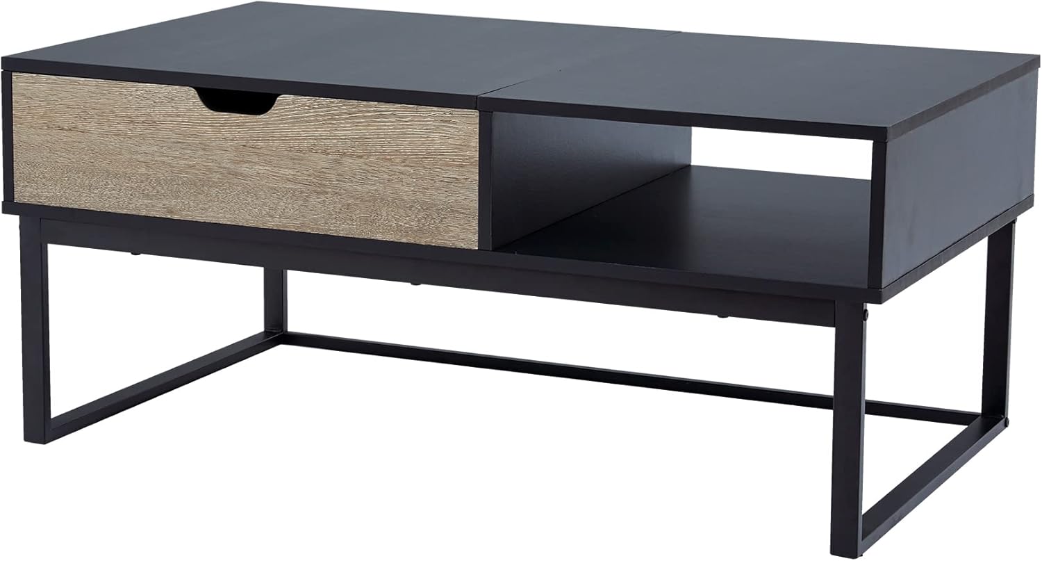 Peaktop – Mesa auxiliar elevable con almacenamiento y patas de metal