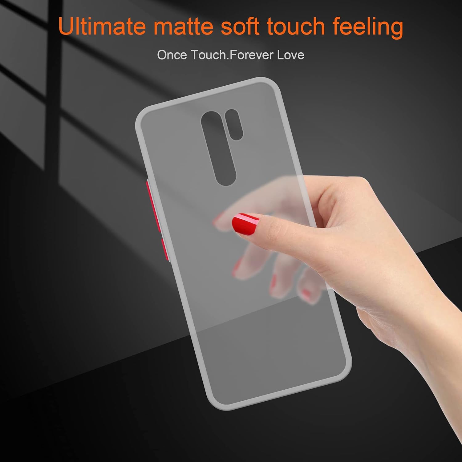 Funda compatible con Xiaomi Redmi 9 en transparente esmerilado – Funda para teléfono móvil con silicona TPU interior y parte trasera de plástico