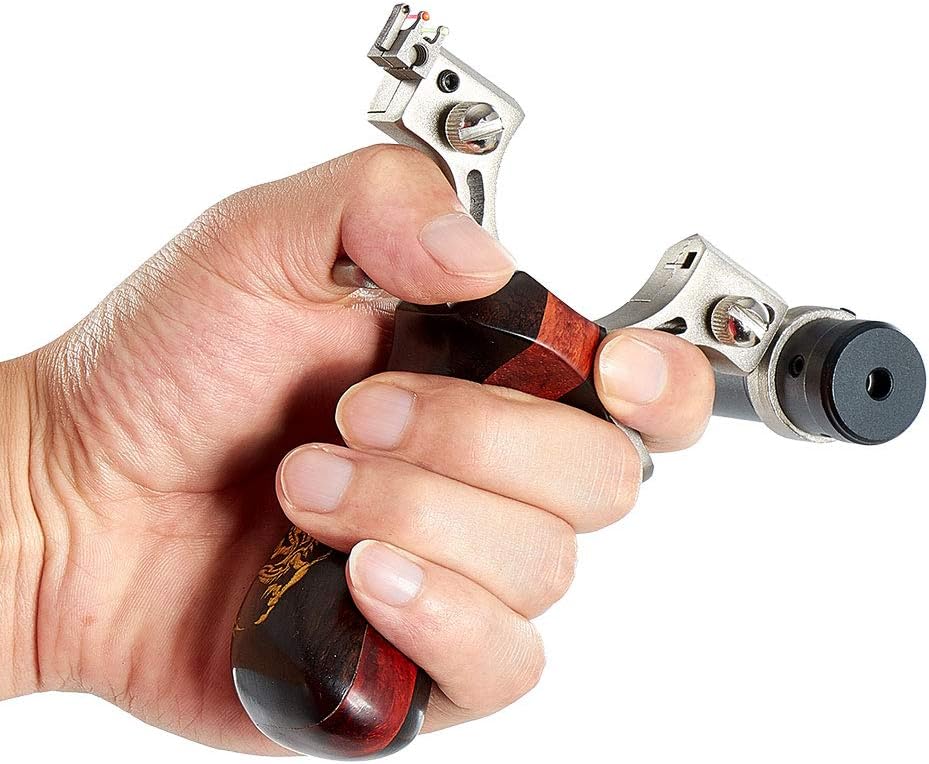 Catapulta para adultosniños, tirachinas de acero inoxidable para ejercicio de caza de catapulta, catapulta de caza con 2 bandas de tirachinas y 100