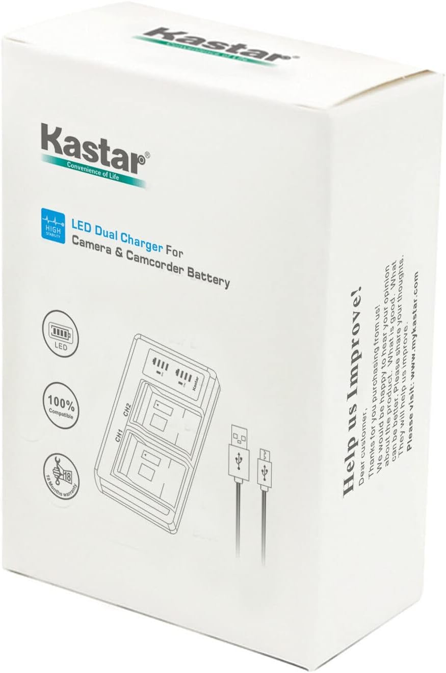Kastar Paquete de 4 baterías EN-EL15c y cargador USB LTD2 de repuesto para batería Nikon EN-EL15 EN-EL15a EN-EL15b EN-EL15c, cargador MH-25 MH-25a