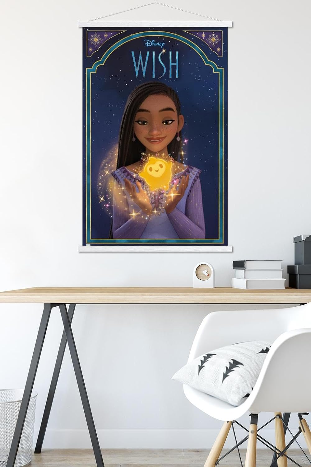 Trends International Disney Wish – Póster de pared con marco magnético Asha & Star