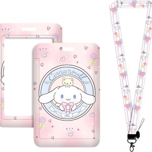 Portatarjetas de identificación de dibujos animados con cordón, bonita funda para tarjetas de identificación con nombre para mujeres y niñas Portatarjetas de identificación de dibujos animados con cordón, bonita funda para tarjetas de identificación con nombre para mujeres y niñas