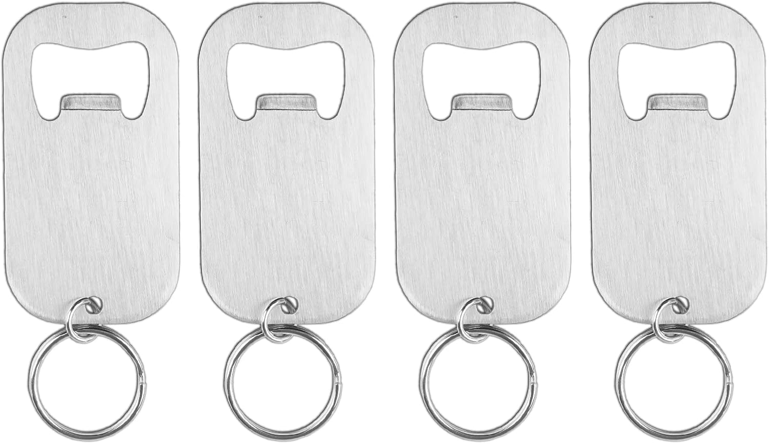 zoocm Llavero plano de acero inoxidable para abrebotellas de cerveza, resistente y duradero, 4 piezas para enviar a amigos, ligero y fácil de