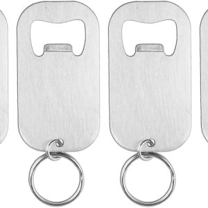 zoocm Llavero plano de acero inoxidable para abrebotellas de cerveza, resistente y duradero, 4 piezas para enviar a amigos, ligero y fácil de zoocm Llavero plano de acero inoxidable para abrebotellas de cerveza, resistente y duradero, 4 piezas para enviar a amigos, ligero y fácil de