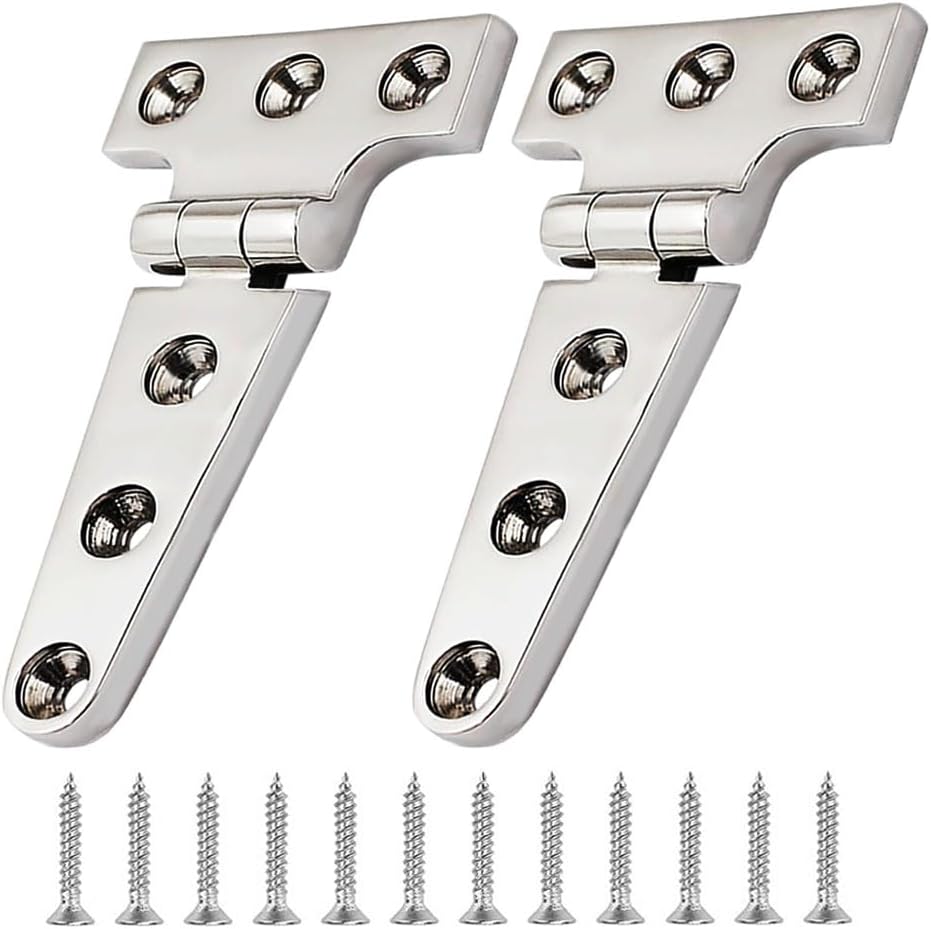 Plowatxi Bisagra de fundición de barco en forma de T, acero inoxidable 316, bisagra de puerta de hardware marino resistente para lancha, yate, 4 x 2