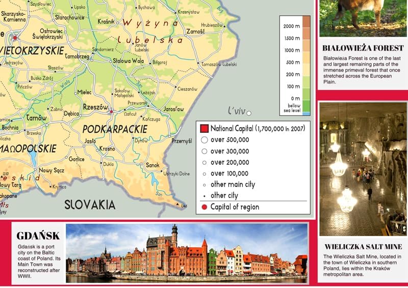 Póster pictórico de Polonia – 23.4 x 16.5 pulgadas – Papel laminado