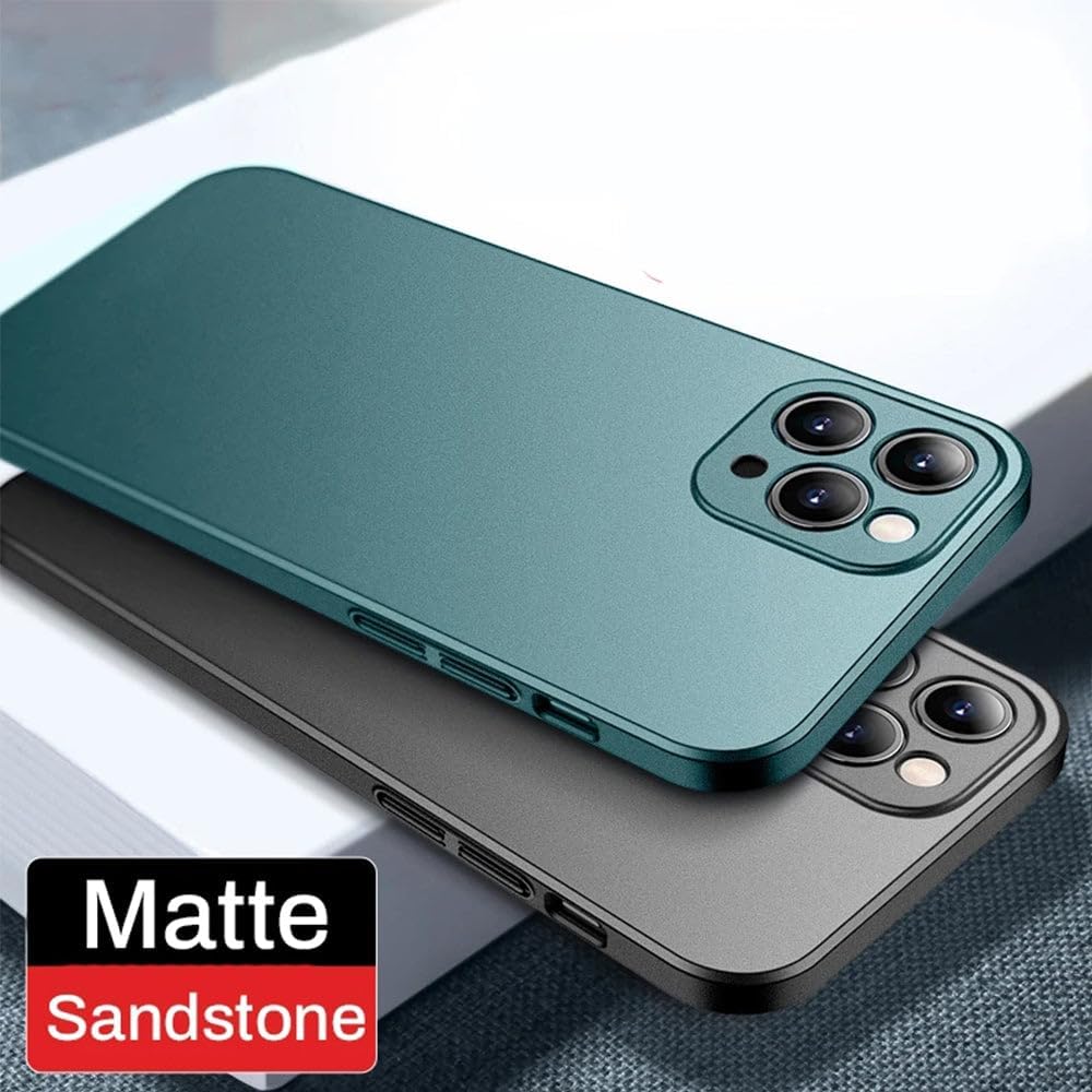 Casechics Funda compatible con iPhone, funda de lujo mate de policarbonato duro de lujo, ajuste delgado, ultra delgada, ligera, protección de lente