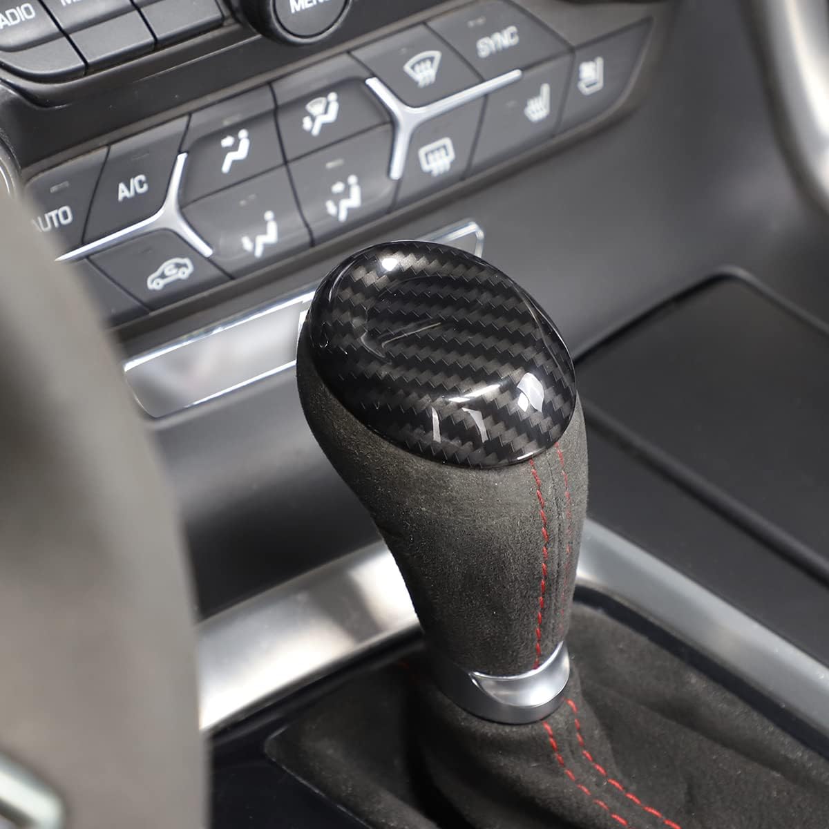 Accesorios interiores para Chevrolet Corvette C7 2014-2019, accesorios de ajuste de cubierta de la cabeza de la palanca de cambios, accesorios