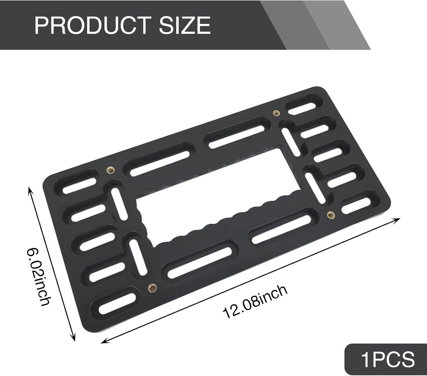 1 soporte para placa de automóvil de 12 x 6 pulgadas, impermeable, antioxidante, adaptador de placa de matrícula para parachoques delantero, marco