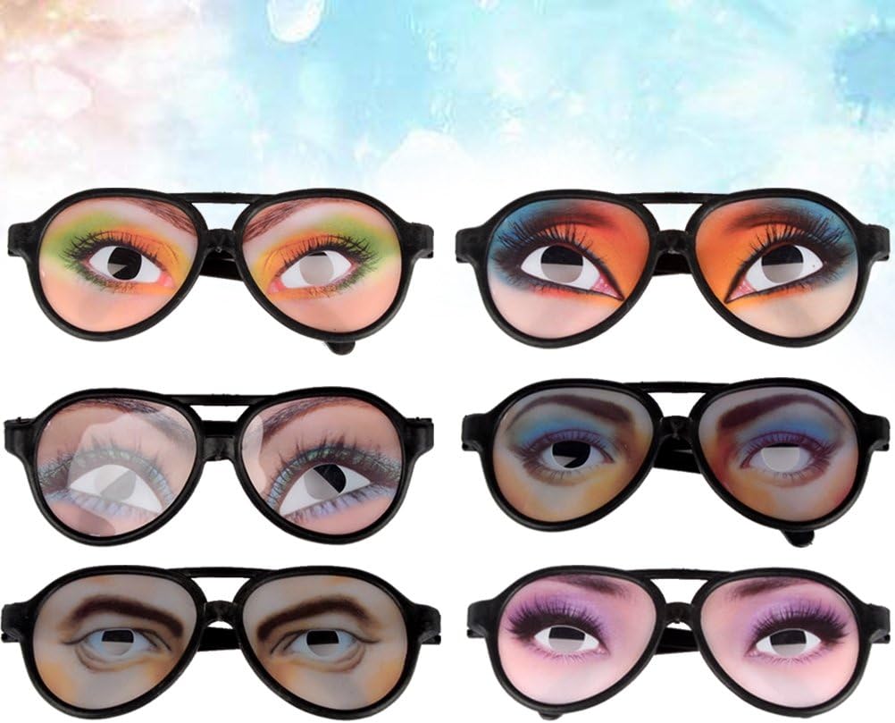 TOYANDONA Divertidos gafas de disfraz de ojos para Halloween, accesorio de fiesta del día de los tontos, 8 piezas (patrón aleatorio)