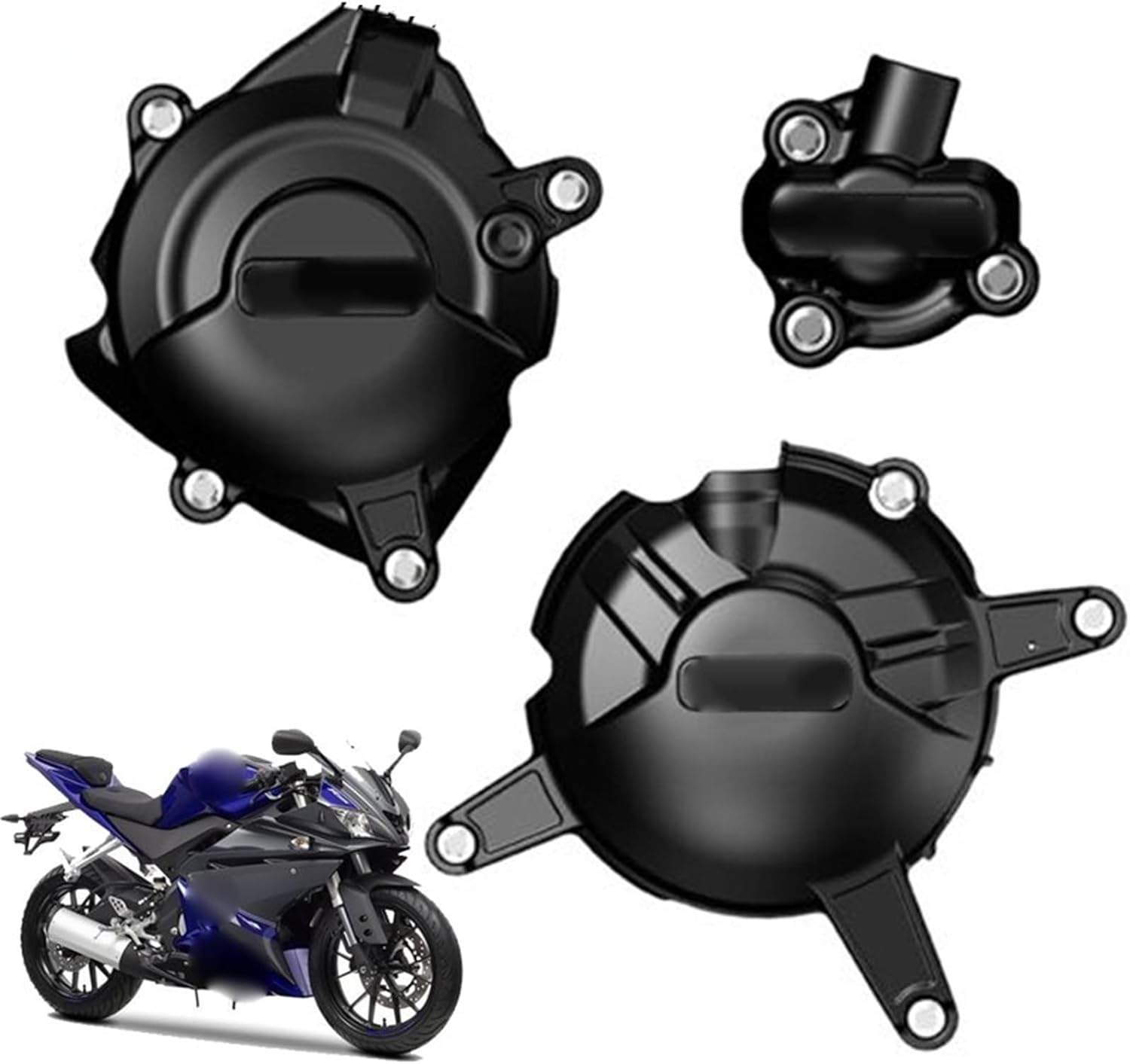 Funda de cubierta de motor para Yamaha YZF-R3 YZFR3 2015-2018 R25 2014-2017 R125 2014 MT-03 2016-2022 Protector de protección de motor Protector de