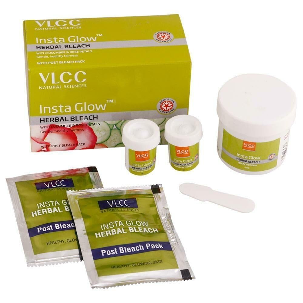 Vlcc Insta Glow – Blanqueador de hierbas con pepino y pétalo de rosa para la equidad, 1.90 oz