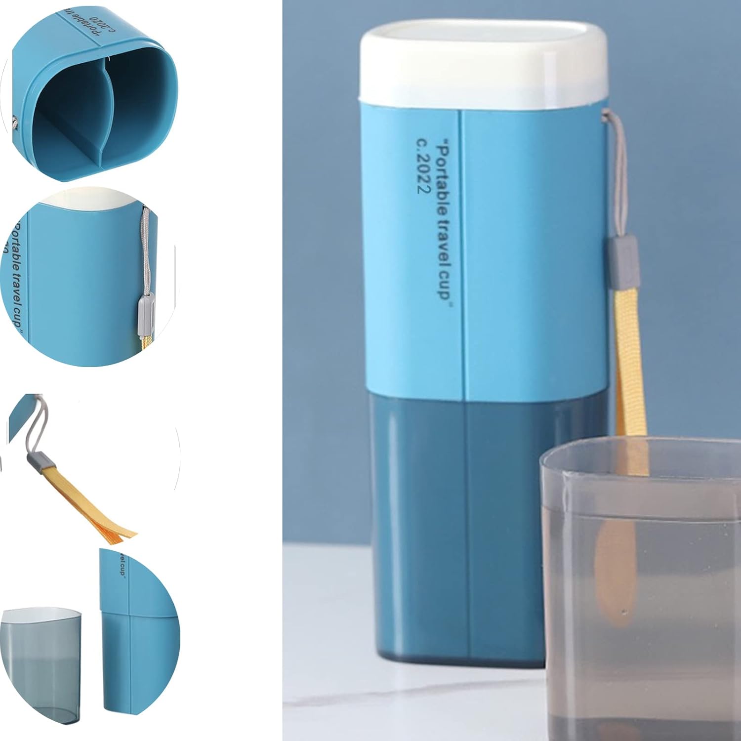 Estuche de viaje para cepillos de dientes, soporte portátil para cepillos de dientes, juego de pasta de dientes multifunción con taza, estuche para
