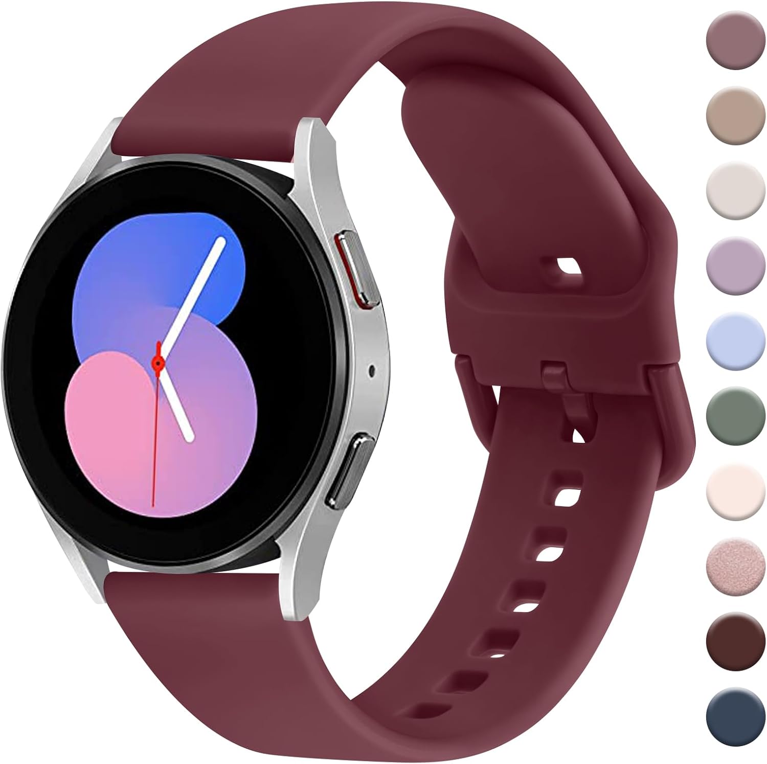AK Para Samsung Galaxy Watch 5 Band 1.575 in 1.732 inGalaxy Watch 5 Pro Bandas 1.772 in, 0.787 in Correa deportiva suave para Galaxy Watch 5