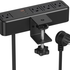 CCCEI Regleta de alimentación de abrazadera lateral de escritorio USB C de 45 W, toma de montaje de abrazadera de borde de tubo superior de CCCEI Regleta de alimentación de abrazadera lateral de escritorio USB C de 45 W, toma de montaje de abrazadera de borde de tubo superior de