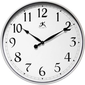 Infinity Instruments – Reloj redondo grande de 18 pulgadas, sin tictac, funciona con pilas, fácil de leer, para oficina, aula, escuela, color Infinity Instruments – Reloj redondo grande de 18 pulgadas, sin tictac, funciona con pilas, fácil de leer, para oficina, aula, escuela, color