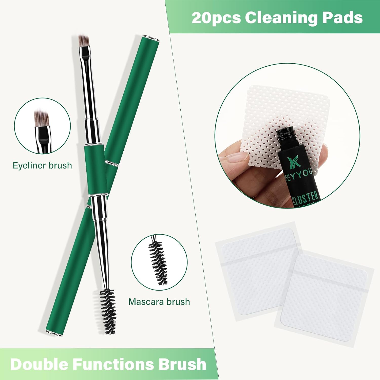 KEYYOU – Kit de extensión de pestañas para bricolaje, 300 unidades, kit de extensión de pestañas individuales 30D40D50D 0.07C, 9-18 MIX, kit de