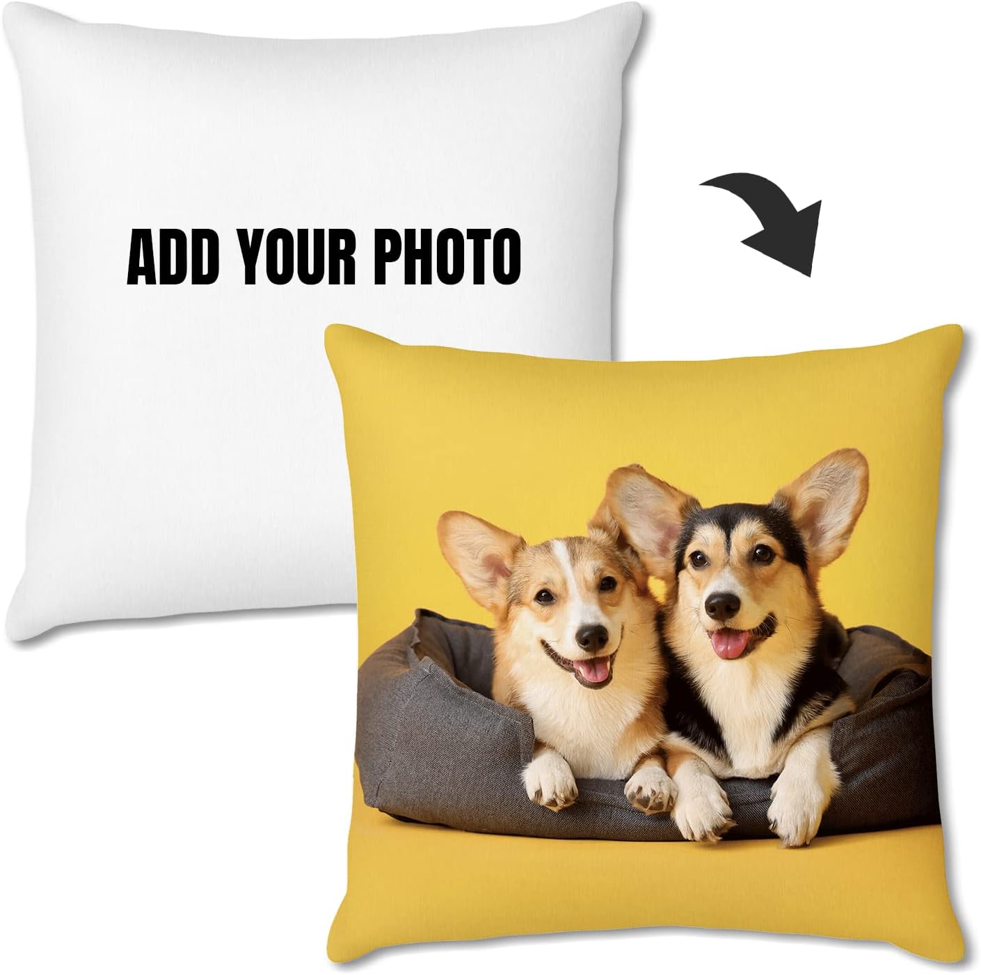 Easycosy Almohada personalizada con texto de imagen, funda de almohada personalizada, funda de almohada personalizada, regalo de recuerdo de amor de