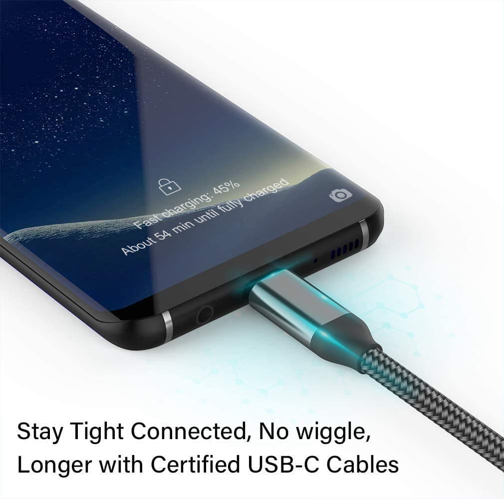 Paquete de 2 cables USB C de 10 pies, carga iPhone 15 16 Pro Max, iPad Pro, carga rápida, cable de nailon para Samsung Galaxy S24 S23 S22 S21 S20