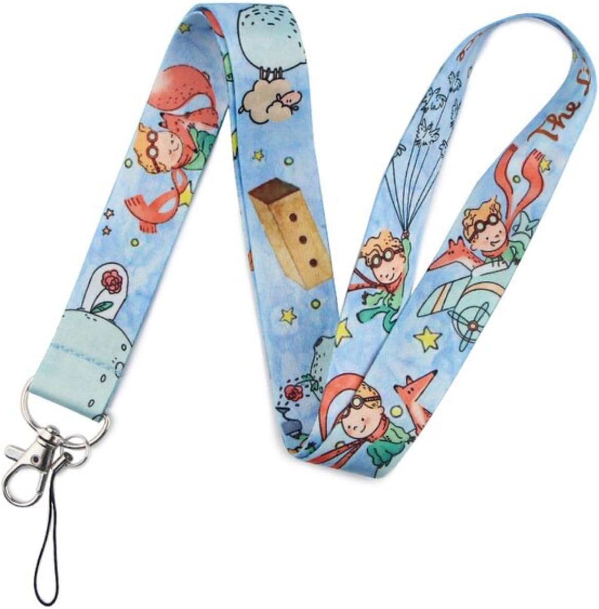 Le Petit Little Prince Novel Fox Plane Moon 17.7″ Collar Lanyard Holder ID Badge Mobile Phone Pin Strap, Mezclado