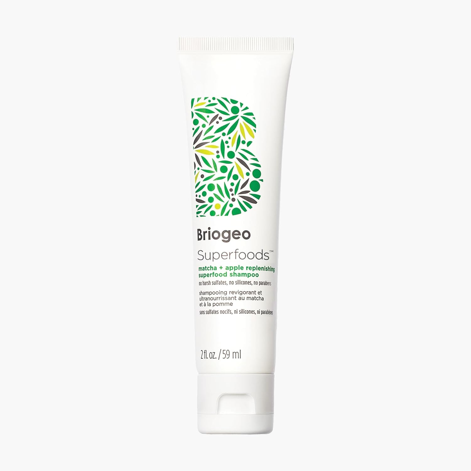 Briogeo Superfoods Champú Reabastecedor de Matcha y Manzana. Apoya el cabello y el cuero cabelludo saludables y equilibrados, vegano, sin falatos ni