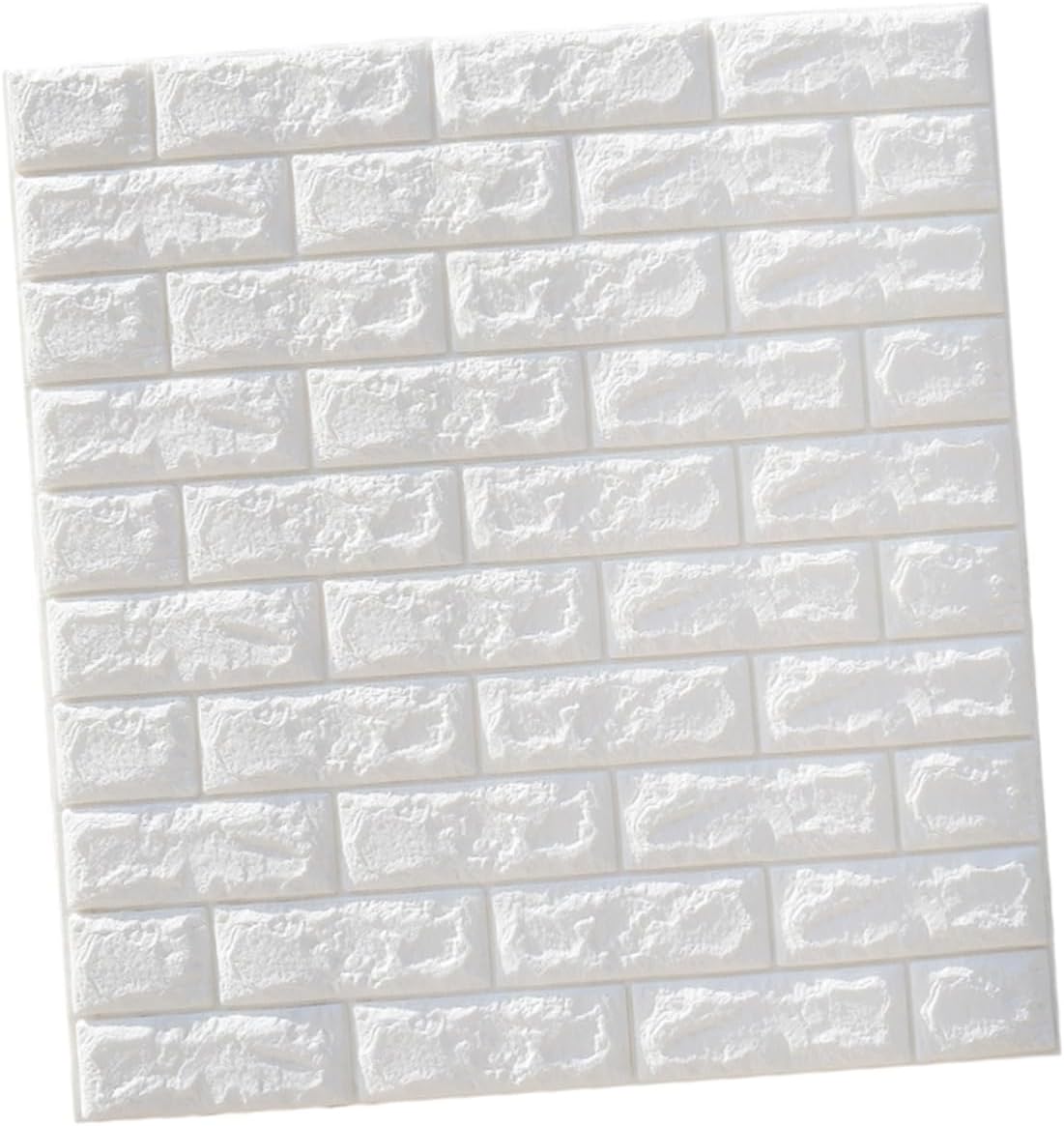 Angoily Paneles de pared de espuma, adhesivos para piso, decoración blanca, papel tapiz de ladrillo, despegar y pegar, paneles de pared 3D para