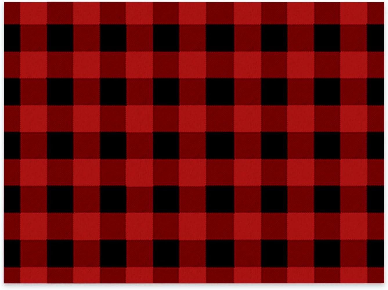 Juego de 6 manteles individuales a cuadros rojos y negros, manteles individuales de algodón y lino para mesa de comedor, para fiestas, cocina,