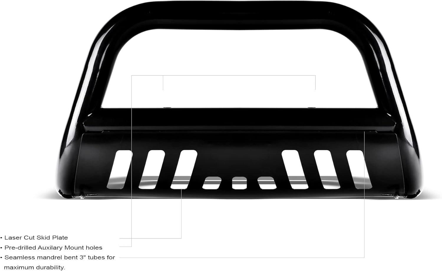 Armordillo 8712986 Classic Series Bull Bar – Negro para Ford F150 2004-2022  Expedition 2003-2017  Lincoln Navigator 2003-2014  Mark LT 2006-2008