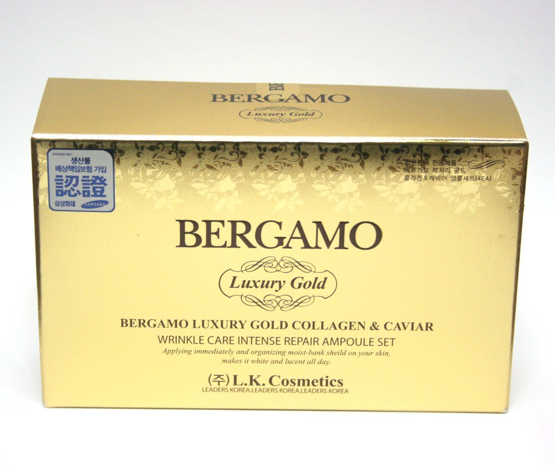 Bergamo  Luxury Gold Collagen & Caviar Wrinkle Care Repair Ampoule Set 13ml 4ea Korean Cosmetics