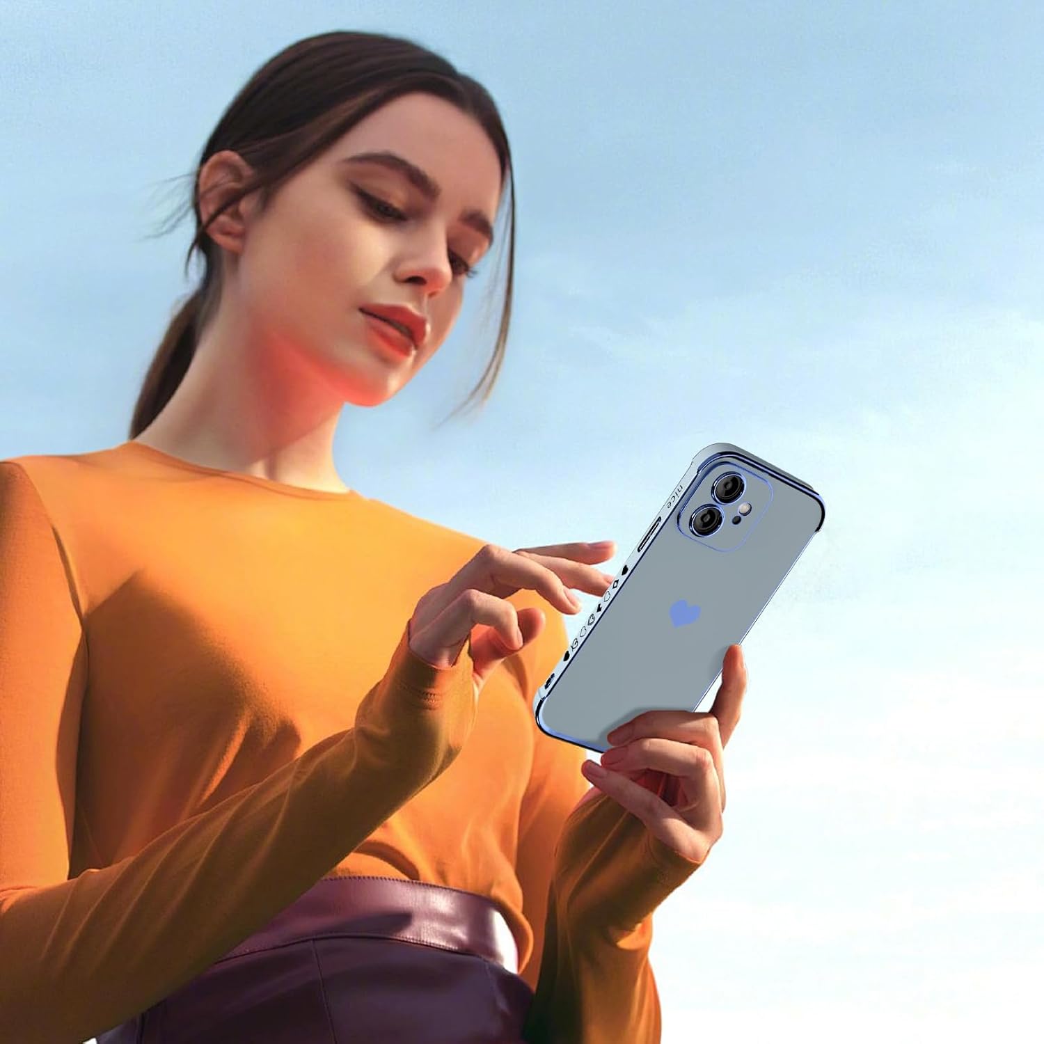 Funda de diseño para iPhone 11 para mujer, funda suave para teléfono 11, iPhone 6.1 y esquina a prueba de golpes (azul)