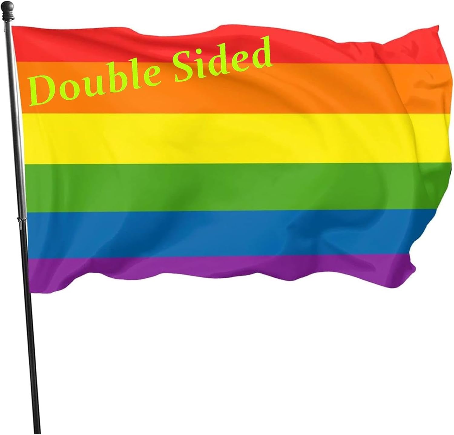 Bandera para exteriores de 2.5 x 4 pies, bandera LGBT de arcoíris y orgullo gay, bandera para decoración del hogar y jardín, con ojales, duradera,