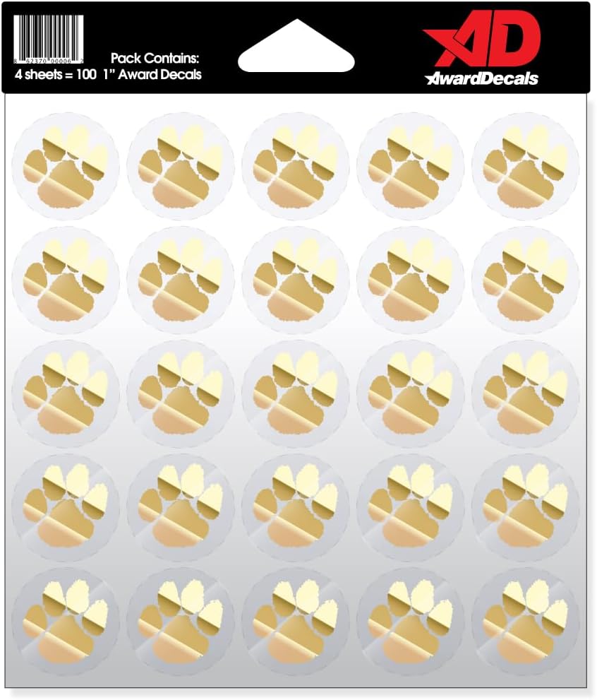 Juego de calcomanías para patas (100 calcomanías) The Original Award Decals Premium 20mil Thick 1 pulgada calcomanías para casco fabricadas en los