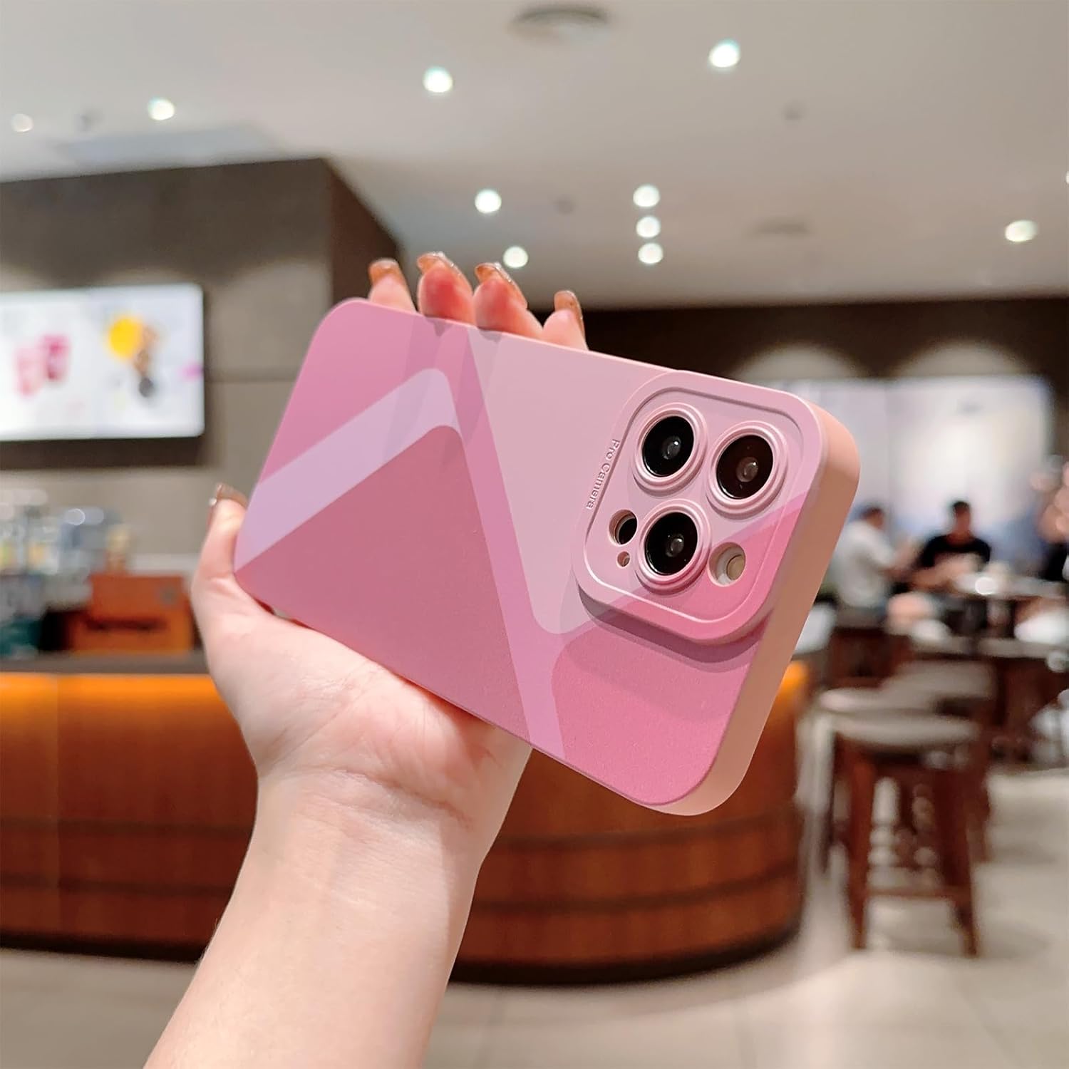 YKCZL Funda compatible con iPhone 14 Pro, bonito patrón de arte geométrico de color empalme para mujeres y niñas, TPU suave resistente al desgaste,